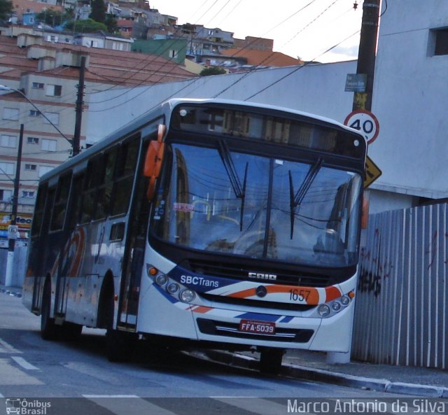 SBC Trans 1657 na cidade de São Bernardo do Campo, São Paulo, Brasil, por Marco Antonio da Silva. ID da foto: 2273888.