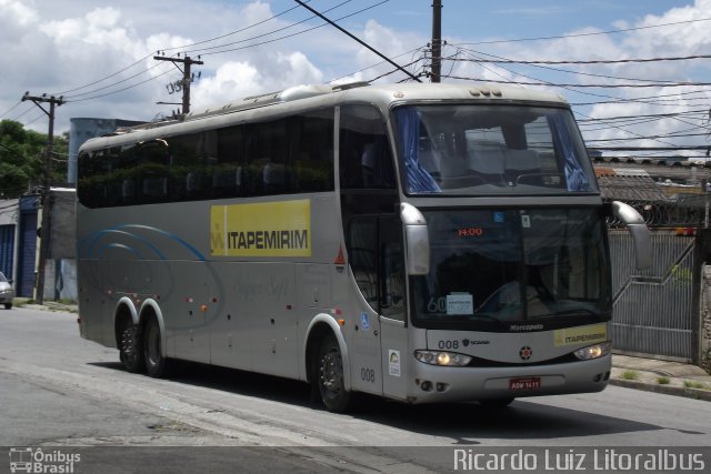 Viação Itapemirim 008 na cidade de São Paulo, São Paulo, Brasil, por Ricardo Luiz. ID da foto: 2296272.