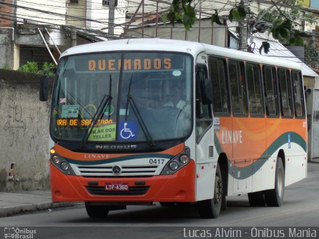 Linave Transportes 0417 na cidade de São João de Meriti, Rio de Janeiro, Brasil, por Lucas Alvim. Número da foto: #2296912.