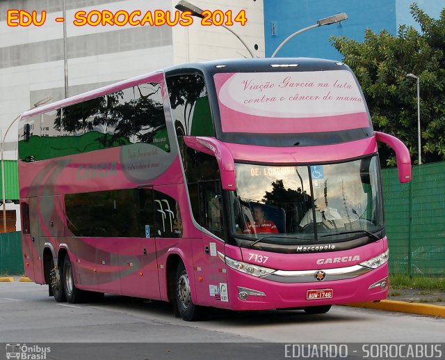 Viação Garcia 7137 na cidade de São Paulo, São Paulo, Brasil, por EDUARDO - SOROCABUS. ID da foto: 2297935.