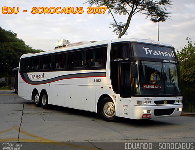 Transul Transportes Coletivos 1152 na cidade de São Paulo, São Paulo, Brasil, por EDUARDO - SOROCABUS. ID da foto: 2298133.