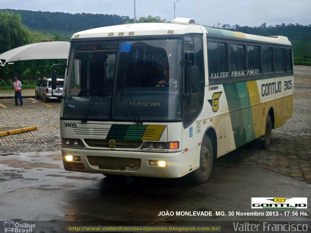 Empresa Gontijo de Transportes 3105 na cidade de João Monlevade, Minas Gerais, Brasil, por Valter Francisco. Número da foto: #2298427.