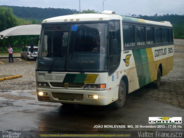 Empresa Gontijo de Transportes 3105 na cidade de João Monlevade, Minas Gerais, Brasil, por Valter Francisco. ID da foto: 2298427.