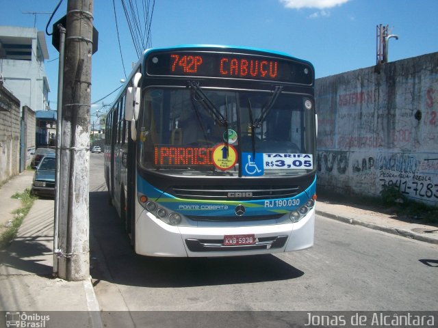Viação Ponte Coberta RJ 190.030 na cidade de Nova Iguaçu, Rio de Janeiro, Brasil, por Jonas Alcantara. Número da foto: #2302603.
