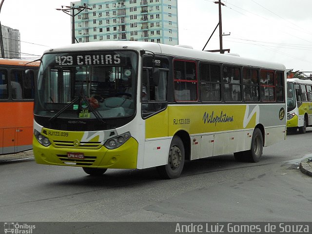 Viação Nilopolitana RJ 123.039 na cidade de Nova Iguaçu, Rio de Janeiro, Brasil, por André Luiz Gomes de Souza. ID da foto: 2305706.