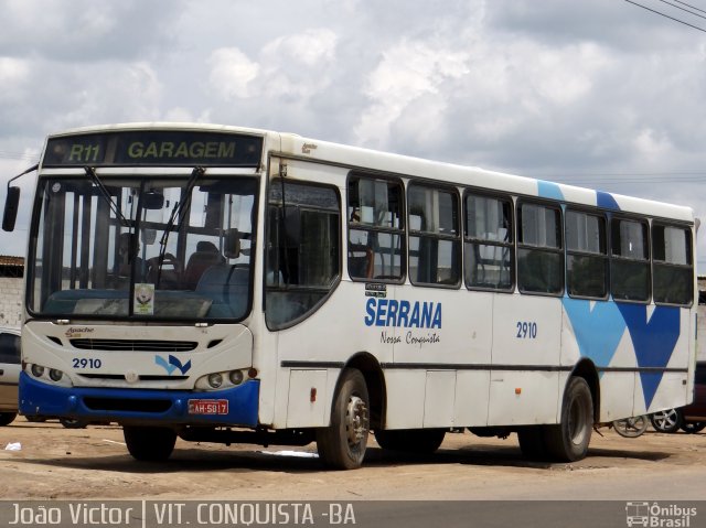 Serrana Transportes e Turismo 2910 na cidade de Vitória da Conquista, Bahia, Brasil, por João Victor. ID da foto: 2307060.