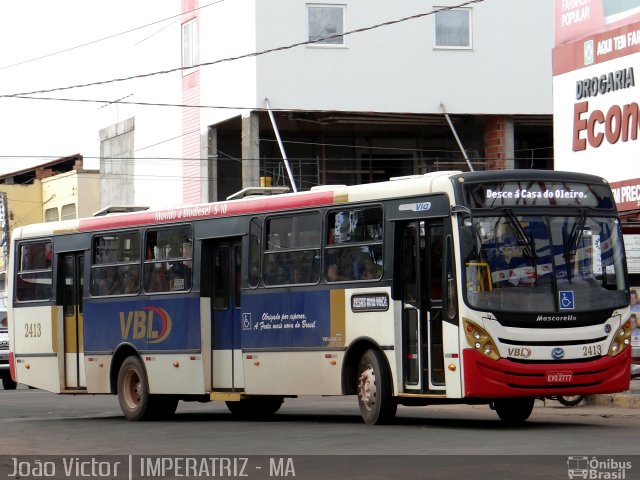 VBL - Viação Branca do Leste 2413 na cidade de Imperatriz, Maranhão, Brasil, por João Victor. ID da foto: 2307075.