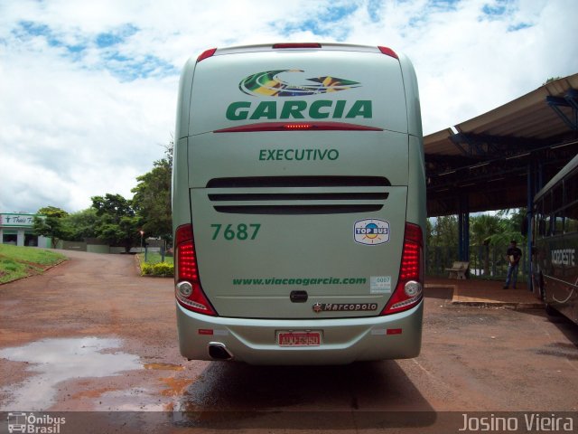 Viação Garcia 7687 na cidade de Marilândia do Sul, Paraná, Brasil, por Josino Vieira. ID da foto: 2309640.