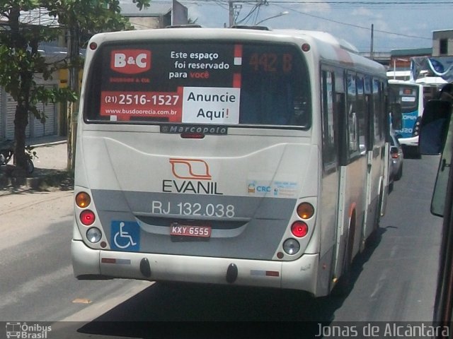 Evanil Transportes e Turismo RJ 132.038 na cidade de Nova Iguaçu, Rio de Janeiro, Brasil, por Jonas Alcantara. Número da foto: #2309116.