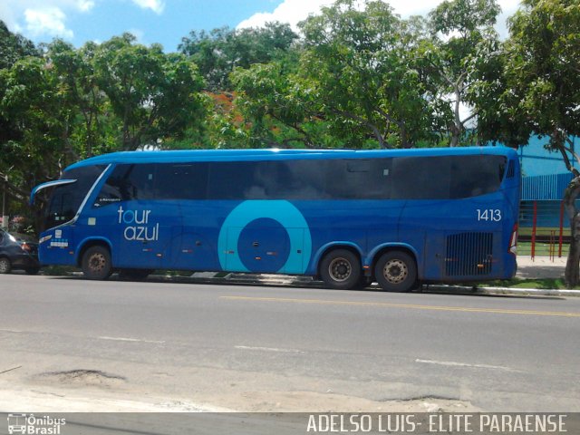 Tour Azul Transportes e Locações 1413 na cidade de Castanhal, Pará, Brasil, por Adelso Silva Luis Doidinho. Número da foto: #2309457.