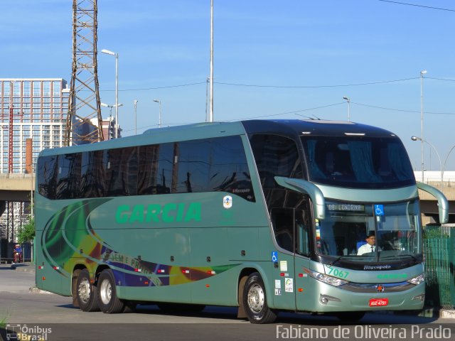 Viação Garcia 7067 na cidade de São Paulo, São Paulo, Brasil, por Fabiano de Oliveira Prado. ID da foto: 2309972.