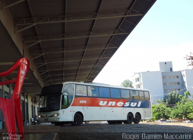 Unesul de Transportes 3874 na cidade de Realeza, Paraná, Brasil, por Roger Damim Maccarini. Número da foto: #2312077.