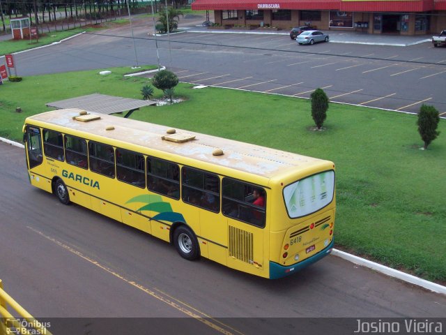 Viação Garcia 6418 na cidade de Arapongas, Paraná, Brasil, por Josino Vieira. ID da foto: 2315043.