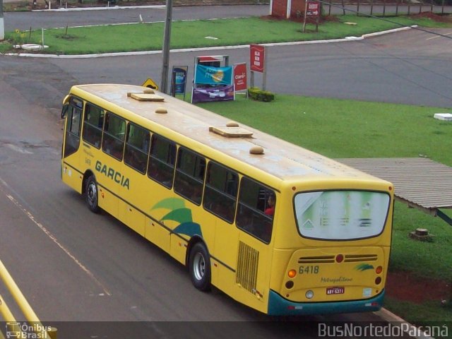 Viação Garcia 6418 na cidade de Arapongas, Paraná, Brasil, por Josino Vieira. Número da foto: #2316355.