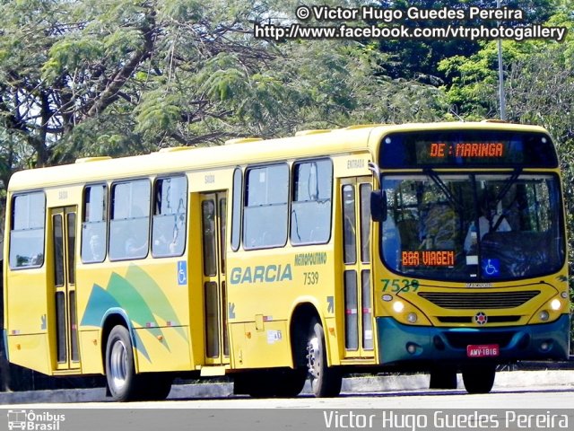 Viação Garcia 7539 na cidade de Maringá, Paraná, Brasil, por Victor Hugo Guedes Pereira. ID da foto: 2318281.