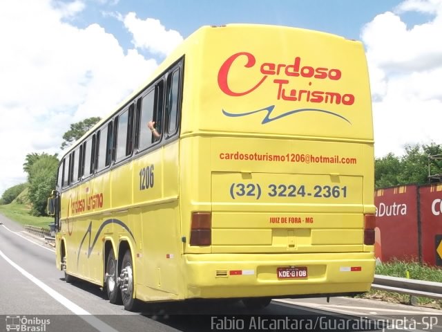 Cardoso Turismo 1206 na cidade de Cachoeira Paulista, São Paulo, Brasil, por Fabio Alcantara. Número da foto: #2319268.