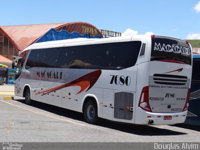 Auto Ônibus Macacari 7080 na cidade de Aparecida, São Paulo, Brasil, por Douglas Alvim. Número da foto: #2321248.