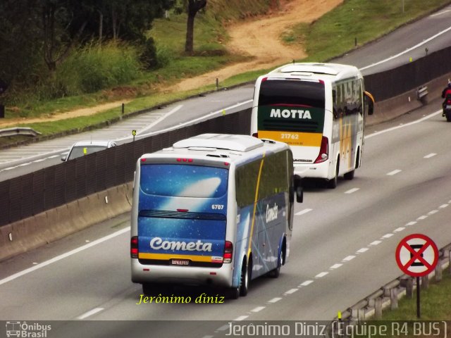 Viação Cometa 6707 na cidade de Aparecida, São Paulo, Brasil, por Jerônimo Diniz. ID da foto: 2321499.