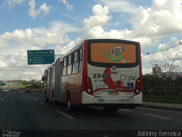 Itajaí Transportes Coletivos 2946 na cidade de Campinas, São Paulo, Brasil, por Johnny Ferreira. ID da foto: 2322650.