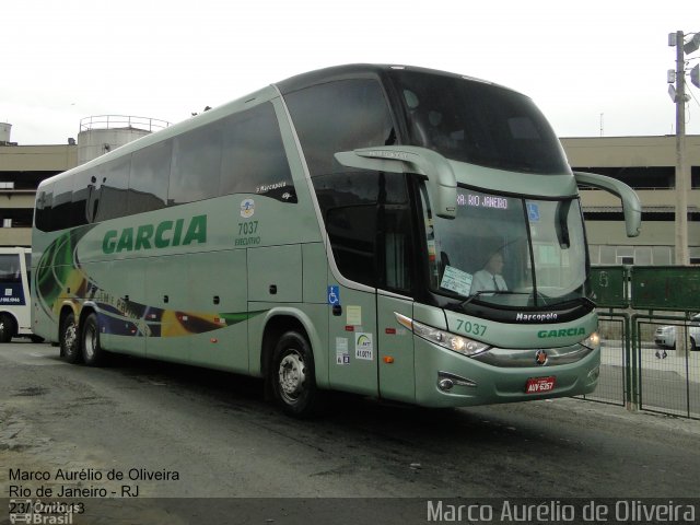 Viação Garcia 7037 na cidade de Rio de Janeiro, Rio de Janeiro, Brasil, por Marco Aurélio de Oliveira. Número da foto: #2324349.