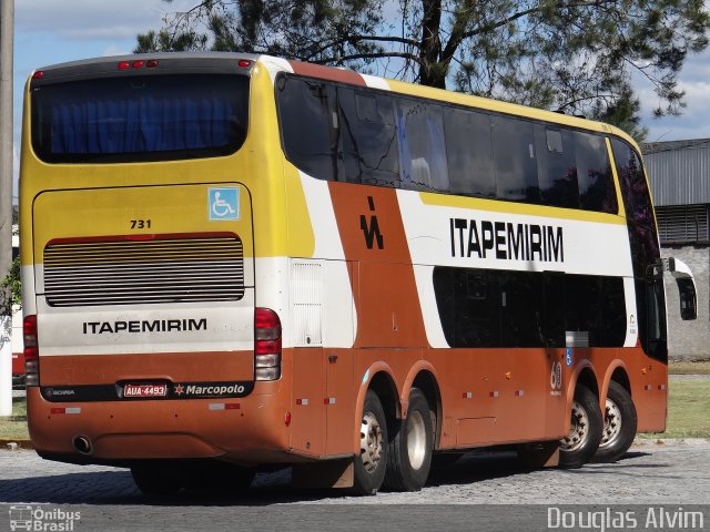 Viação Itapemirim 731 na cidade de Juiz de Fora, Minas Gerais, Brasil, por Douglas Alvim. ID da foto: 2330072.