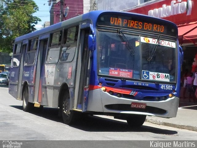 Radial Transporte Coletivo 41.502 na cidade de São Paulo, São Paulo, Brasil, por Kaique Martins. ID da foto: 2331427.