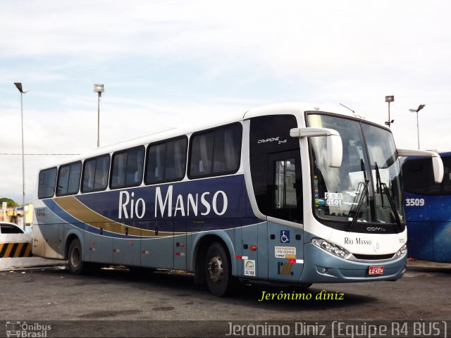 Rio Manso Transportes 1012 na cidade de Aparecida, São Paulo, Brasil, por Jerônimo Diniz. ID da foto: 2332642.