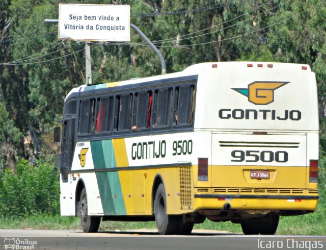 Empresa Gontijo de Transportes 9500 na cidade de Vitória da Conquista, Bahia, Brasil, por Ícaro Chagas. ID da foto: 2332892.