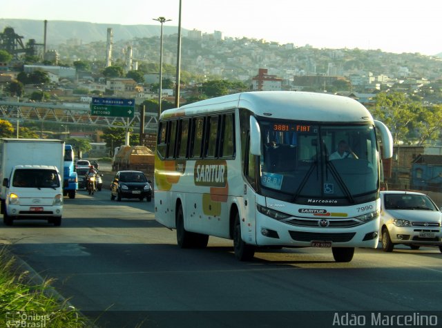 Saritur - Santa Rita Transporte Urbano e Rodoviário 7990 na cidade de Belo Horizonte, Minas Gerais, Brasil, por Adão Raimundo Marcelino. ID da foto: 2333091.