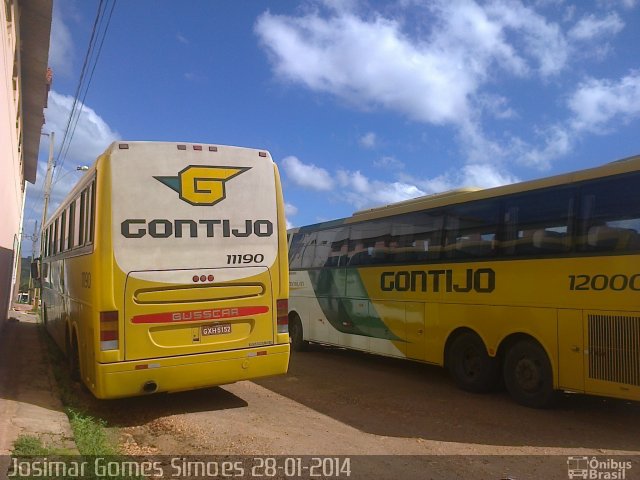 Empresa Gontijo de Transportes 11190 na cidade de Minas Novas, Minas Gerais, Brasil, por Josimar Gomes Simoes. ID da foto: 2334264.