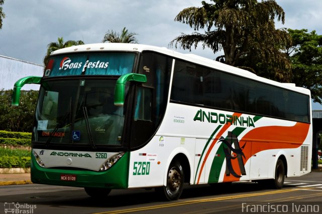 Empresa de Transportes Andorinha 5260 na cidade de Assis, São Paulo, Brasil, por Francisco Ivano. ID da foto: 2279513.