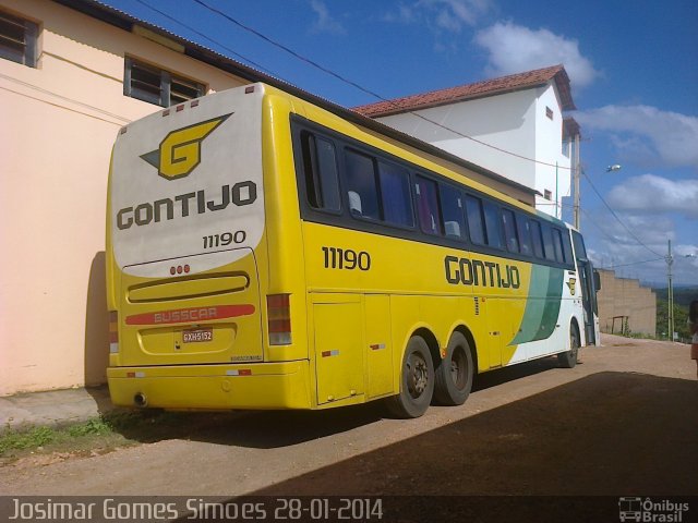 Empresa Gontijo de Transportes 11190 na cidade de Minas Novas, Minas Gerais, Brasil, por Josimar Gomes Simoes. ID da foto: 2336593.