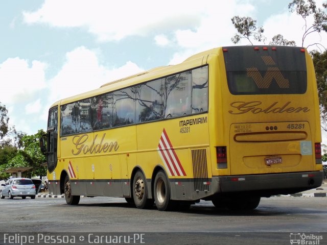 Viação Itapemirim 45281 na cidade de Caruaru, Pernambuco, Brasil, por Felipe Pessoa de Albuquerque. ID da foto: 2338815.