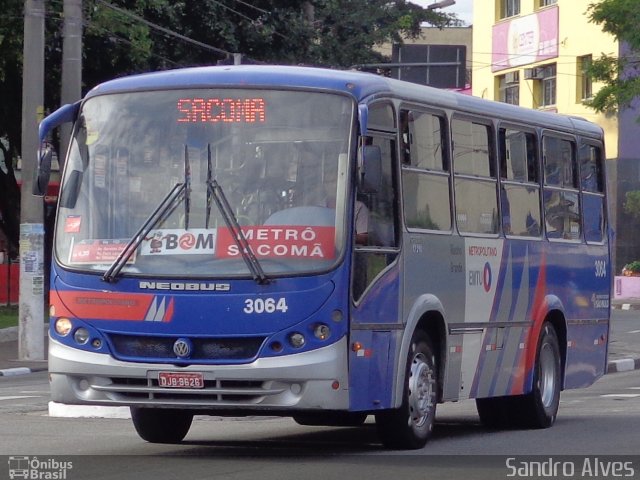 Viação Riacho Grande 3064 na cidade de São Paulo, São Paulo, Brasil, por Sandro Alves. Número da foto: #2283931.