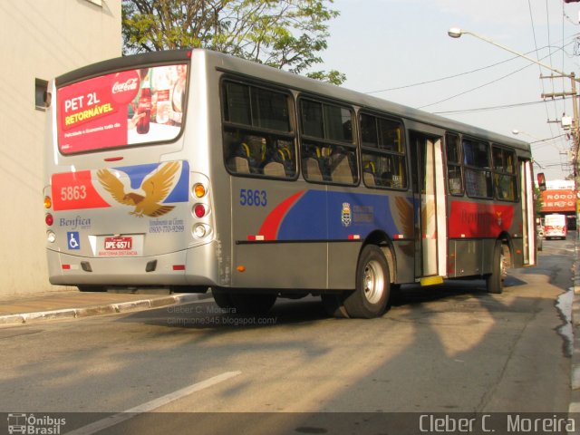 BBTT - Benfica Barueri Transporte e Turismo 5863 na cidade de Barueri, São Paulo, Brasil, por Cleber C.  Moreira. Número da foto: #2286696.