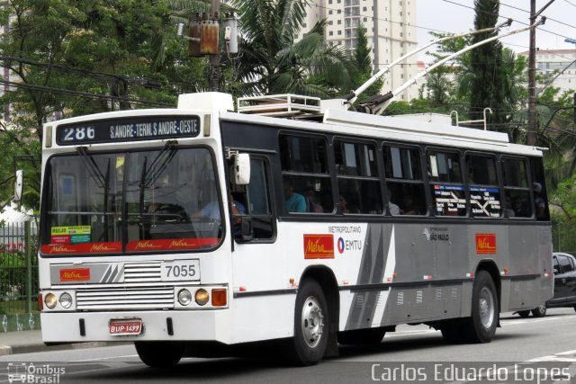 Metra - Sistema Metropolitano de Transporte 7055 na cidade de São Bernardo do Campo, São Paulo, Brasil, por Carlos Eduardo Lopes. Número da foto: #2286331.