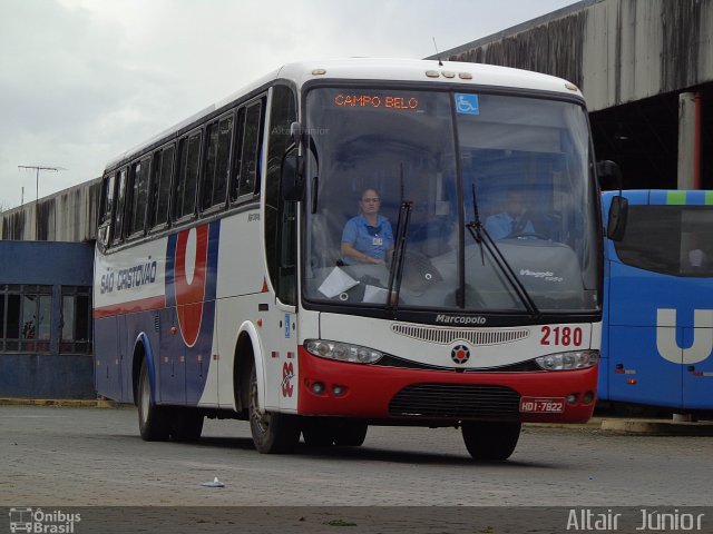 Viação São Cristóvão 2180 na cidade de Campo Belo, Minas Gerais, Brasil, por Altair Júnior. Número da foto: #2286456.