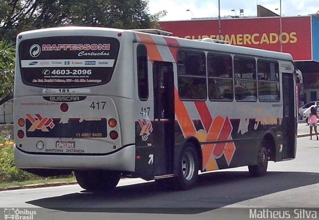 Nossa Senhora de Fátima Auto Ônibus 417 na cidade de Bragança Paulista, São Paulo, Brasil, por Matheus Silva. Número da foto: #2289792.