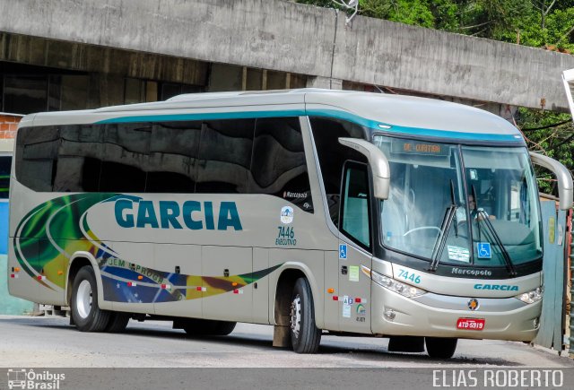 Viação Garcia 7446 na cidade de Curitiba, Paraná, Brasil, por Elias Roberto Alves. ID da foto: 2292525.