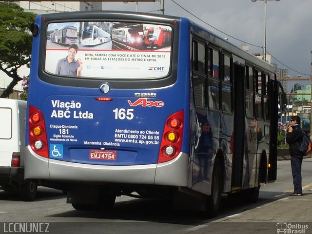 Auto Viação ABC 165 na cidade de São Bernardo do Campo, São Paulo, Brasil, por Luis Nunez. Número da foto: #2293128.