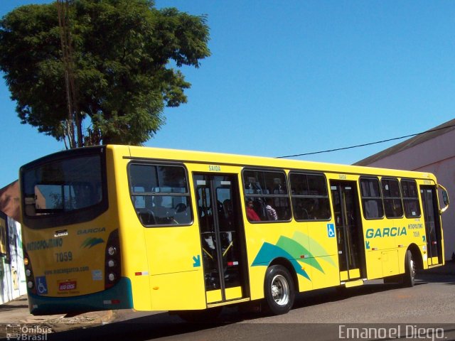 Viação Garcia 7059 na cidade de Apucarana, Paraná, Brasil, por Emanoel Diego.. ID da foto: 2810570.