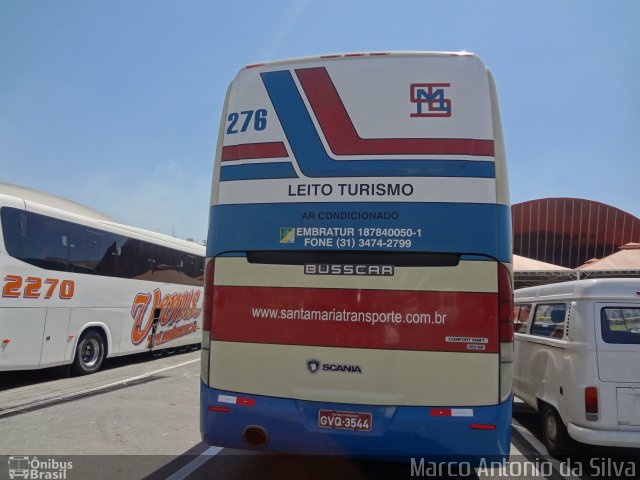 Transporte Coletivo Santa Maria 276 na cidade de Aparecida, São Paulo, Brasil, por Marco Antonio da Silva. ID da foto: 2832406.