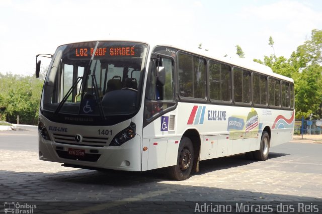 Eliz-Line Transporte e Turismo 1401 na cidade de Agudos, São Paulo, Brasil, por Adriano Moraes dos Reis. ID da foto: 2831668.