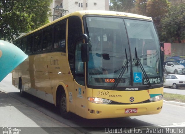 Kaissara - Viação Caiçara 2103 na cidade de Cachoeiro de Itapemirim, Espírito Santo, Brasil, por Daniel Carlos  Avelar Rocha. Número da foto: #2836976.