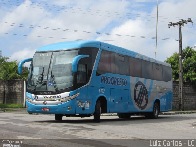 Auto Viação Progresso 6102 na cidade de Recife, Pernambuco, Brasil, por Luiz Carlos de Santana. ID da foto: 2837019.