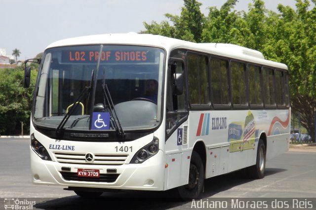 Eliz-Line Transporte e Turismo 1401 na cidade de Agudos, São Paulo, Brasil, por Adriano Moraes dos Reis. ID da foto: 2843314.