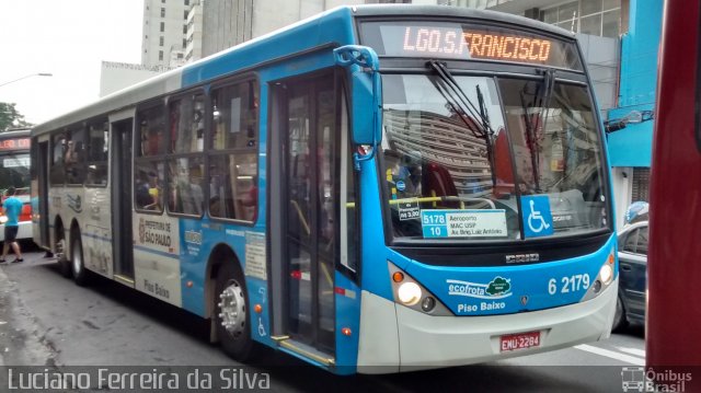 TUPI - Transportes Urbanos Piratininga 6 2179 na cidade de São Paulo, São Paulo, Brasil, por Luciano Ferreira da Silva. Número da foto: #2844721.