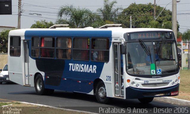 Turismar Transporte e Turismo 270 na cidade de Garça, São Paulo, Brasil, por Cristiano Soares da Silva. ID da foto: 2845755.