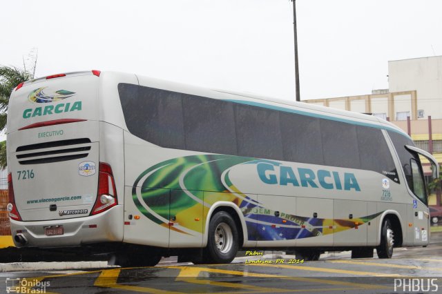 Viação Garcia 7216 na cidade de Londrina, Paraná, Brasil, por Paulo Henrique. ID da foto: 2847528.