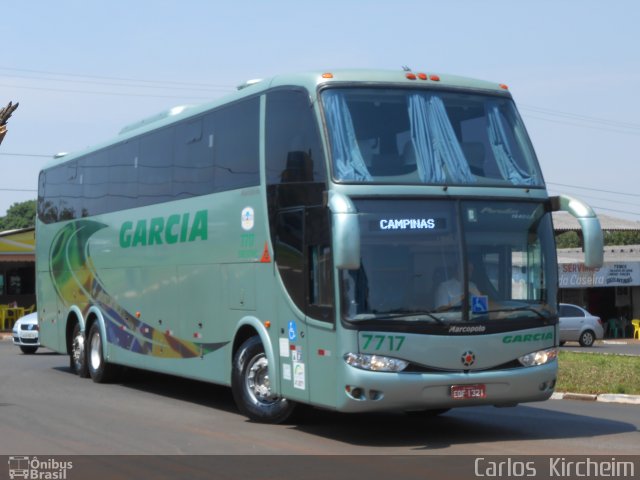 Viação Garcia 7717 na cidade de Foz do Iguaçu, Paraná, Brasil, por Carlos Kircheim. ID da foto: 2847920.